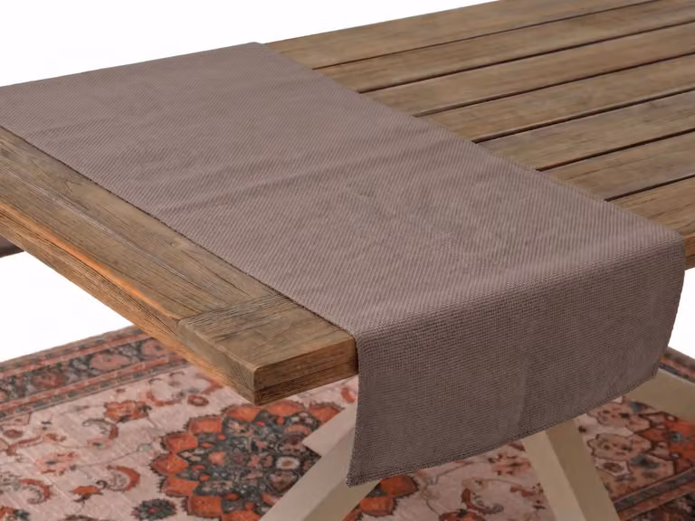Kees Madison Tafelloper - Taupe/Bruin - Polyester - 140 x 50 cm