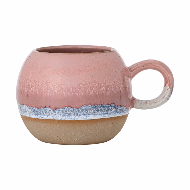 Bloomingville Paula mokken set van 4 stuks floral roze/blauw 410 ml