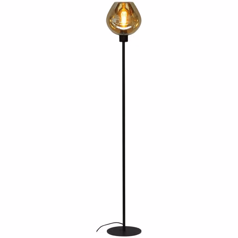 Masterlight Quinto Smoke Vloerlamp - Zwart - Smoke Glas