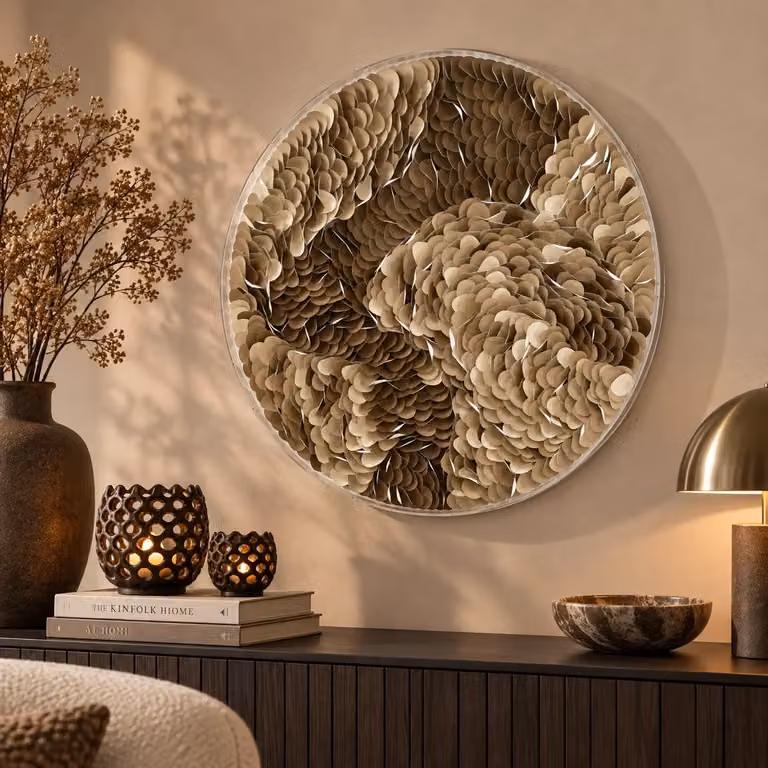 Light & Living Wandornament - Beige/Bruin - Ø 80 cm