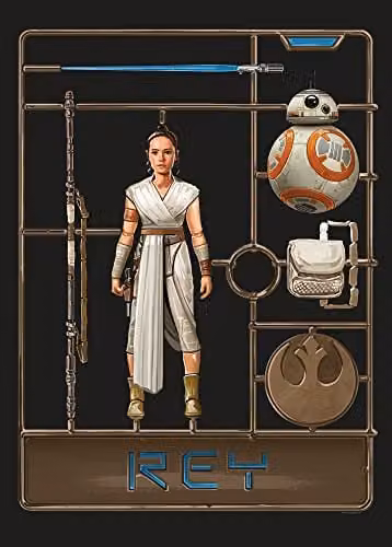 Komar Star Wars Toy Rey Kunstdruk Poster, Multicolour, 50 x 70 cm