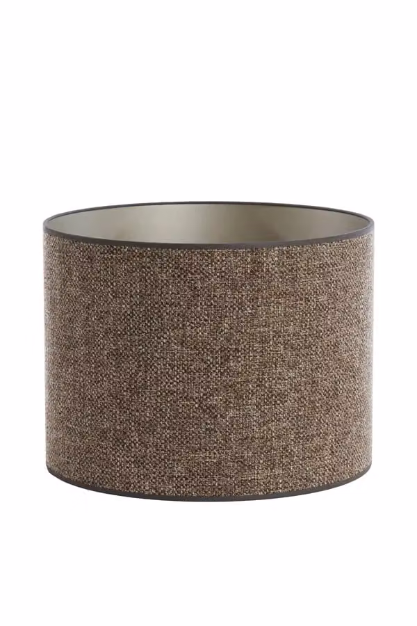 Light en Living Kap cilinder SAVERNA bruin textiel B/D/H: 40 x 40 x 30 cm