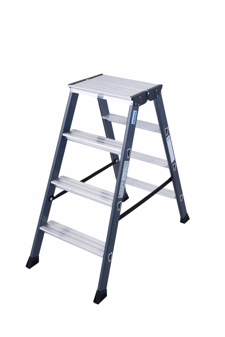 Krause Montos ePro D dubbele trap met 2x4 treden, geanodiseerd aluminium