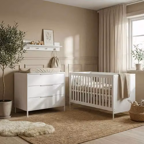 Born Lucky Meegroei Babykamer Santiago Wit 2-delig van Massief Hout