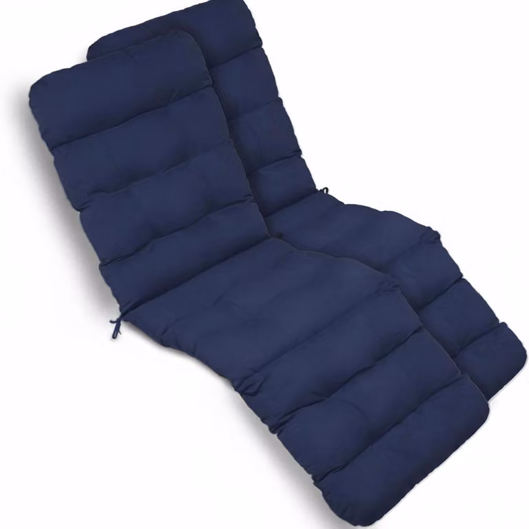 Beautissu Set van 2 Comfortabele Ligkussens voor Ligstoel, Blauw, B/D/H: 200 x 50 x 8 cm