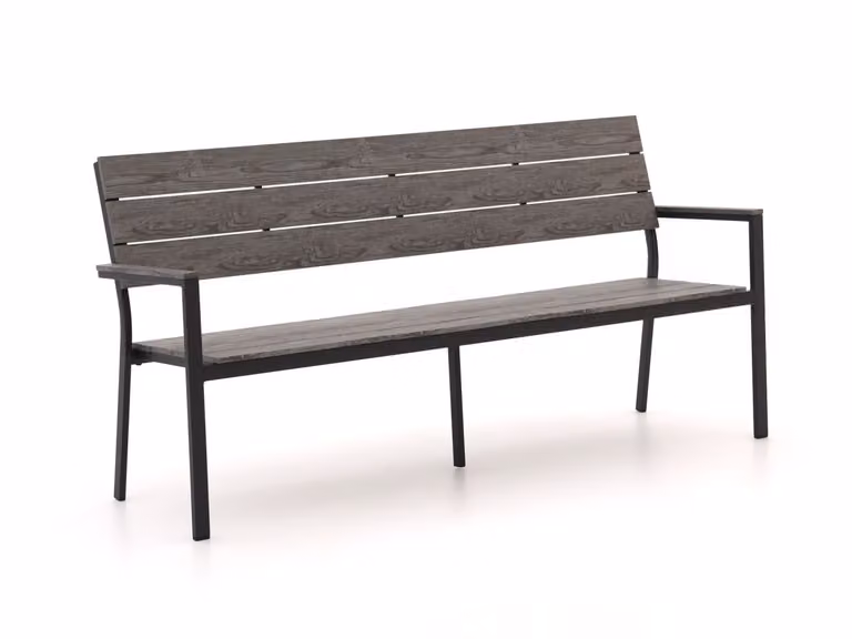 Bellagio Parkbank voor 3 personen - Aluminium met houtlook in grijs en eiken