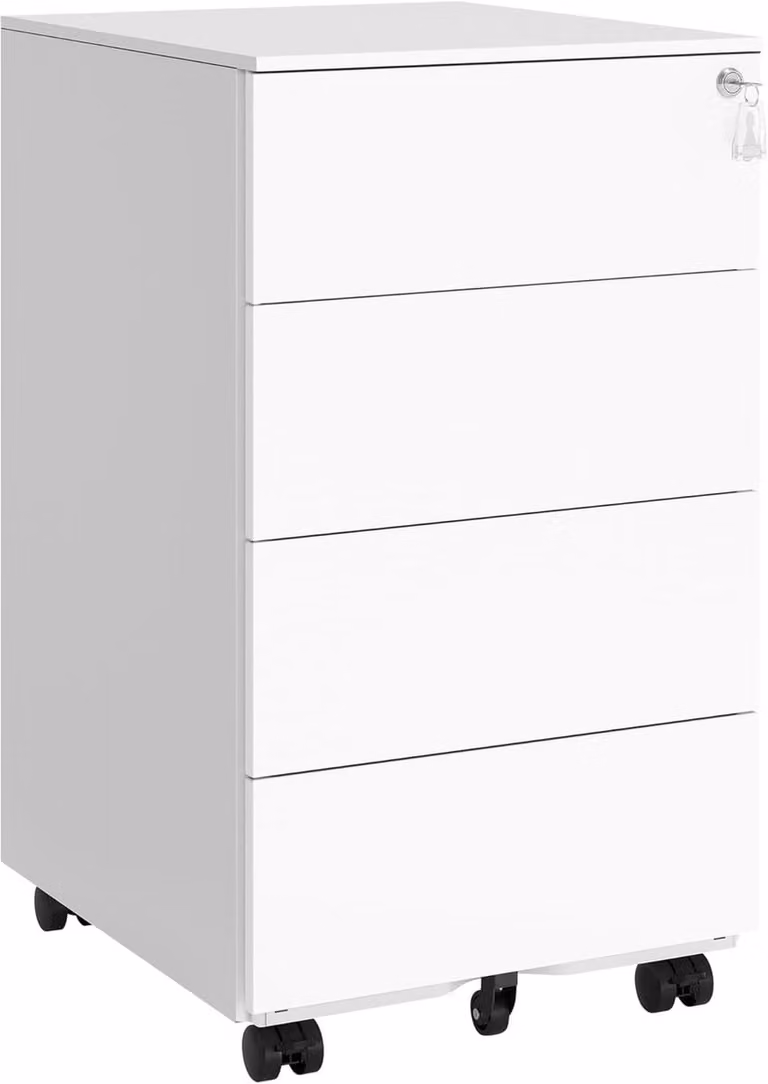 Songmics Rolcontainer met 4 laden en wielen, Wolkenwit, B/D/H: 45.2 x 39 x 69.4 cm