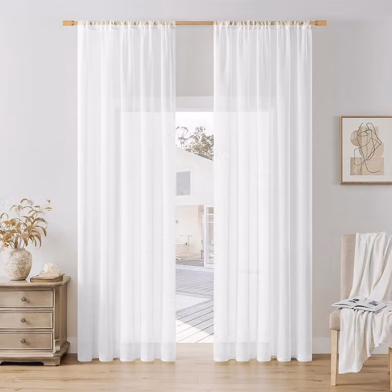 Transparante Gordijnen 260 cm - Extra Lange Decoratieve Gordijnen voor de Woonkamer