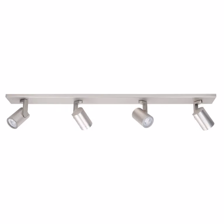 Highlight Halo 4-lichts opbouwspot balk in mat chroom, Lengte: 91 cm