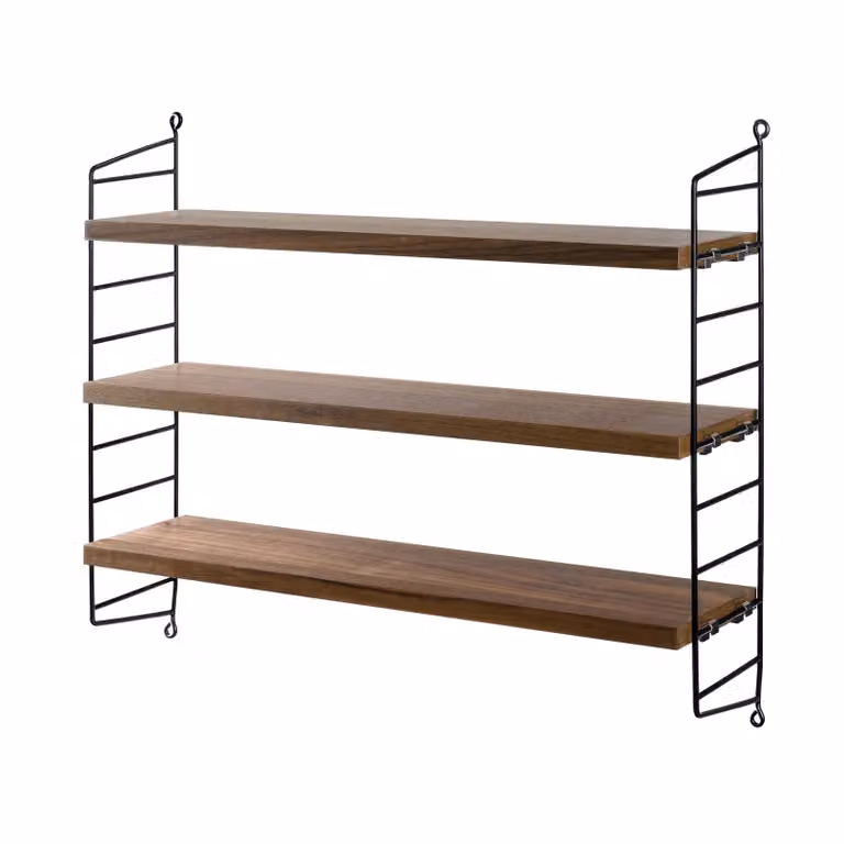 String Pocket boekenplank walnoot-zwart