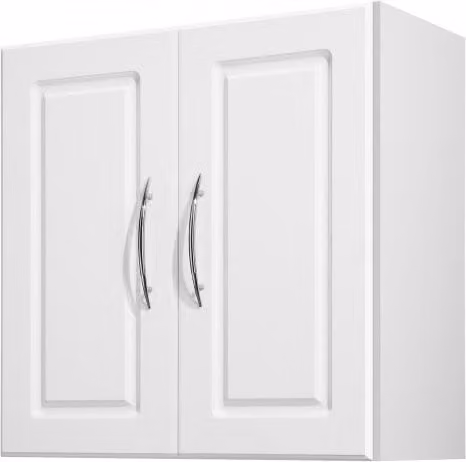 VEVOR Wandkast voor keuken, badkamer of wasruimte, 2-laags witte bovenkast met soft-close deuren, B/D/H: 60 x 30 x 60 cm