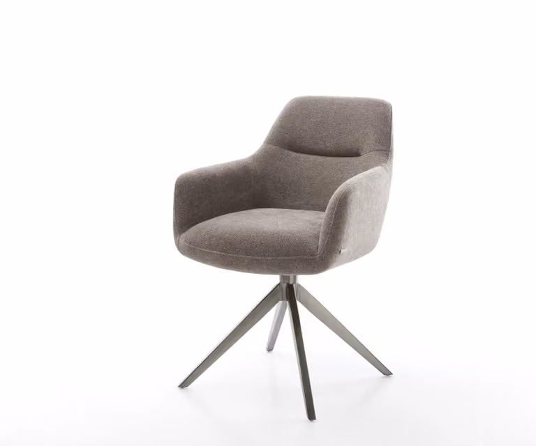 DELIFE Pejo-Flex Draaistoel met Armleuningen, Taupe/Grijs, 360 graden Draaibaar