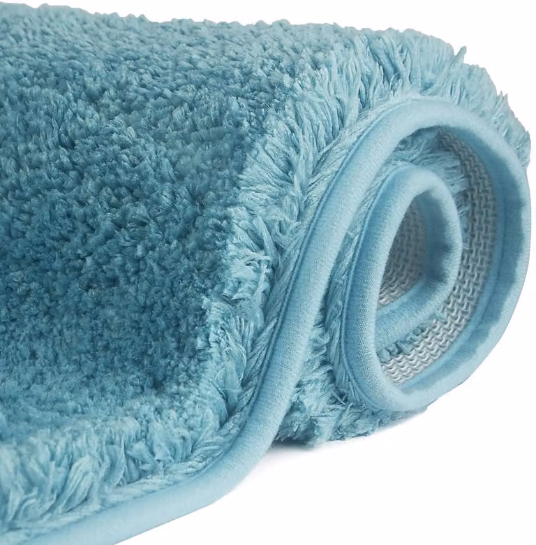 FCSDETAIL Badmat met hoogpolige microvezels, antislip en waterabsorberend, Turkoois, 70 x 120 cm