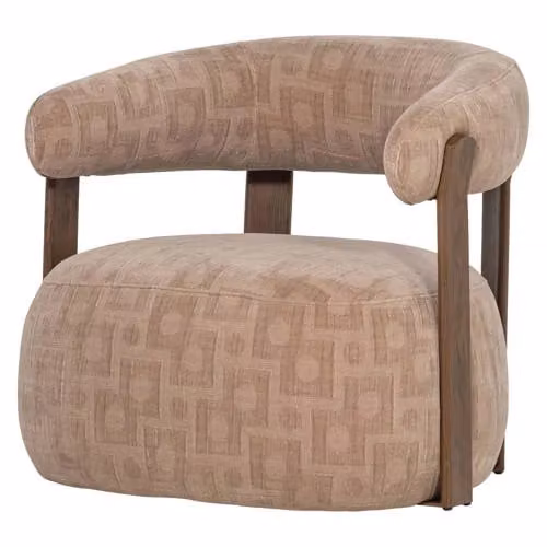 WOOOD Foon Fauteuil - Bruin - B: 78 cm, D: 82 cm, H: 73 cm