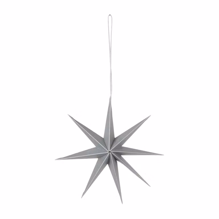 Broste Copenhagen Ster van papier, Zilver, Diameter: 15 cm
