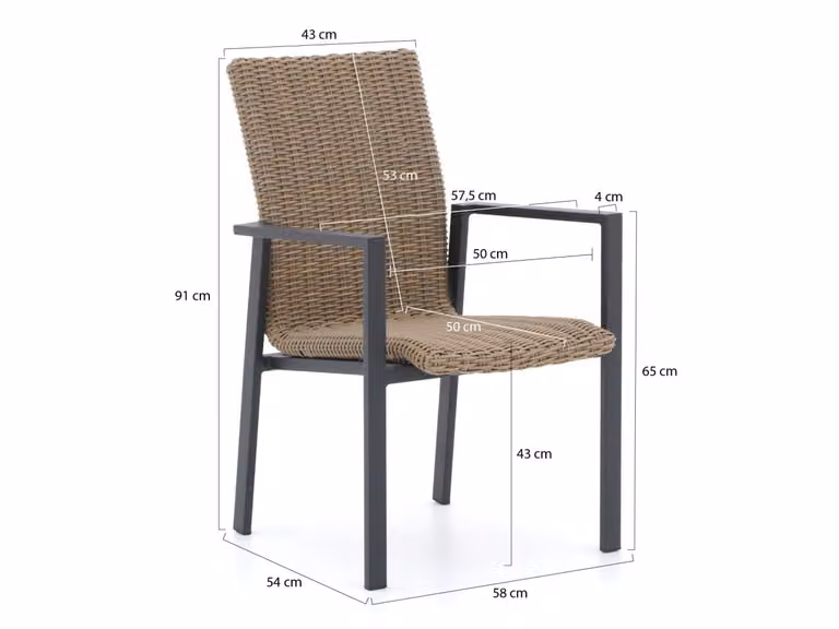 Manifesto Furniture Diningset Manifesto voor 4 personen, Bruin, Polywood en Aluminium