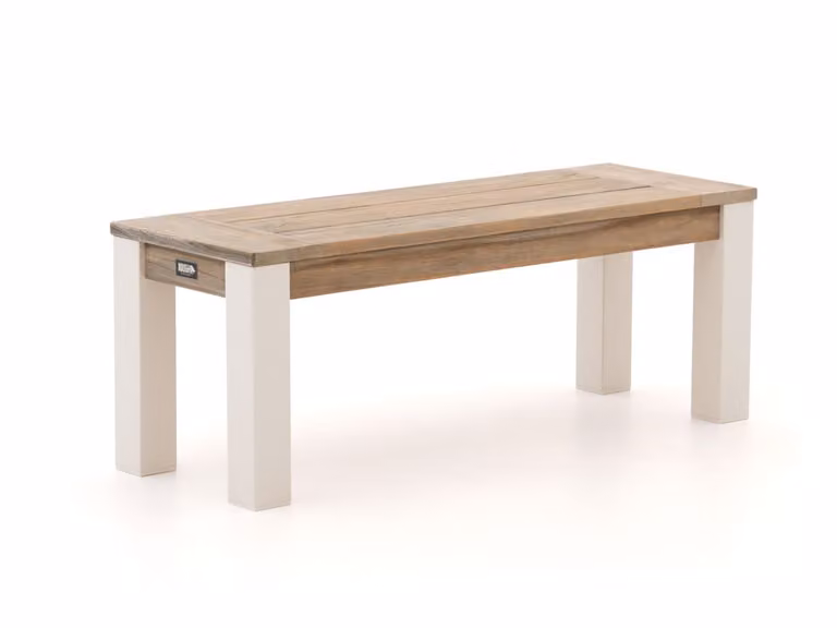 ROUGH Picknickbank van Teakhout in Old Teak Greywash, B: 120 cm, D: 45 cm, H: 45 cm