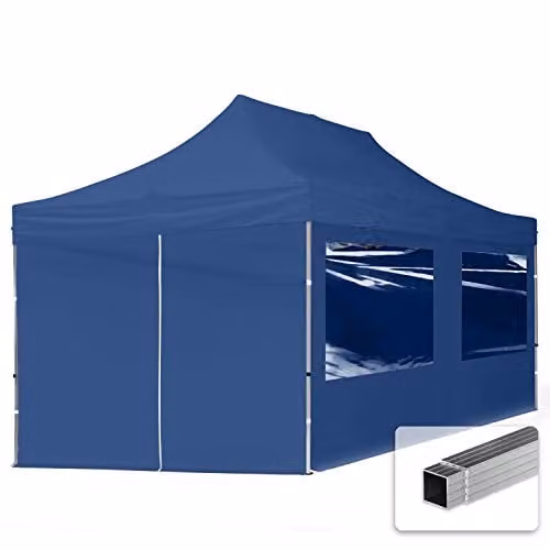 TOOLPORT Vouwpaviljoen Partytent met 4 zijpanelen, Blauw, 3 x 6 m