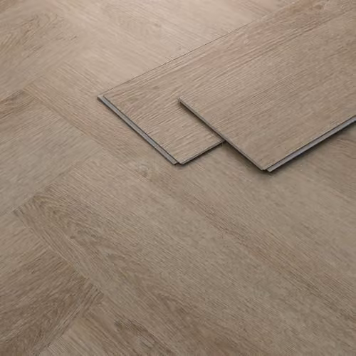 ML-Design Deluxe PVC vloer visgraat donkere eik bruin houtlook, 6.24 m2, 61 x 12,8 cm, 4,2 mm dikte