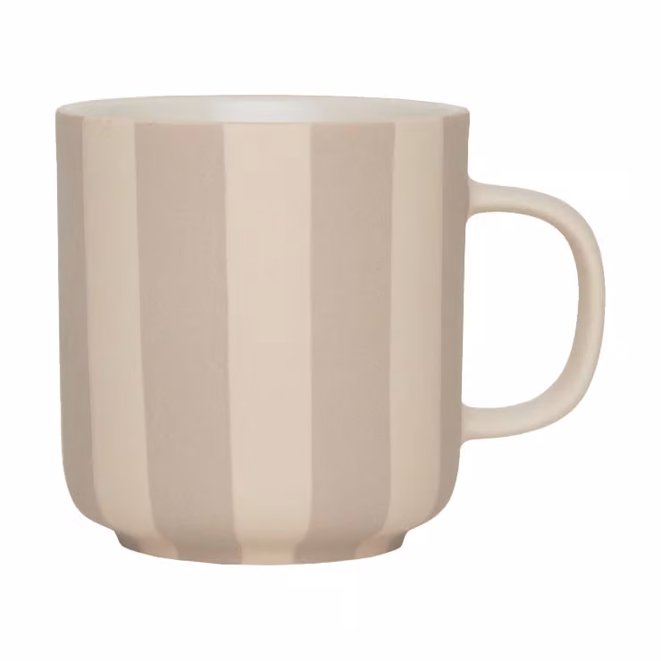 OYOY Toppu mok Clay in beige en bruin van keramiek