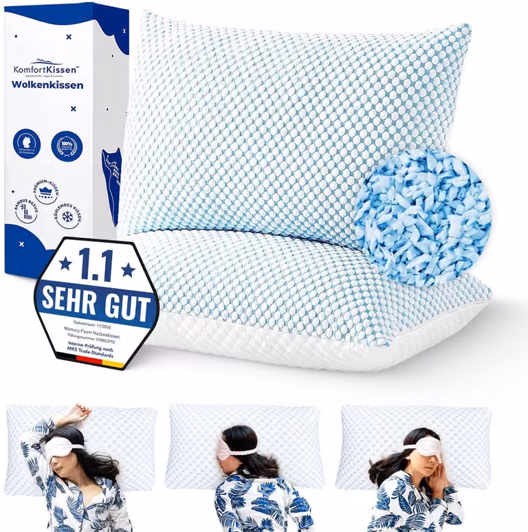 MKS Ergonomisch Traagschuim Rugkussen voor Zij- en Buikslapers, Verstelbaar, 70 x 50 cm