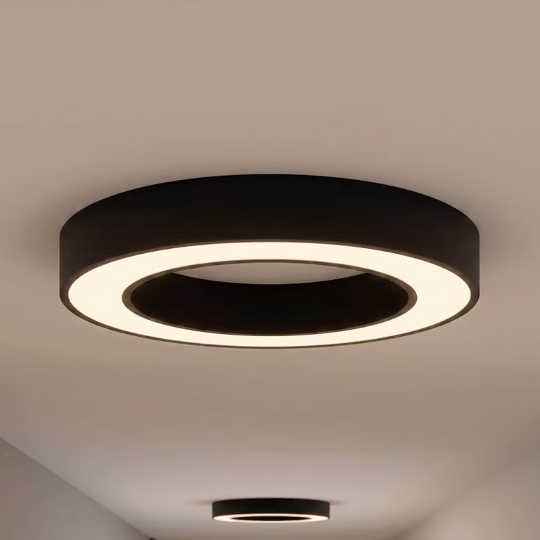Arcchio Sharelyn LED plafondlamp, zwart, rond, dimbaar, CCT, Diameter: 60 cm