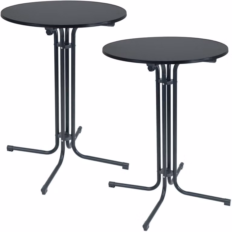 Set van 2 TRUTZHOLM inklapbare bartafels Ø 80 cm, hoogte 110 cm, antraciet