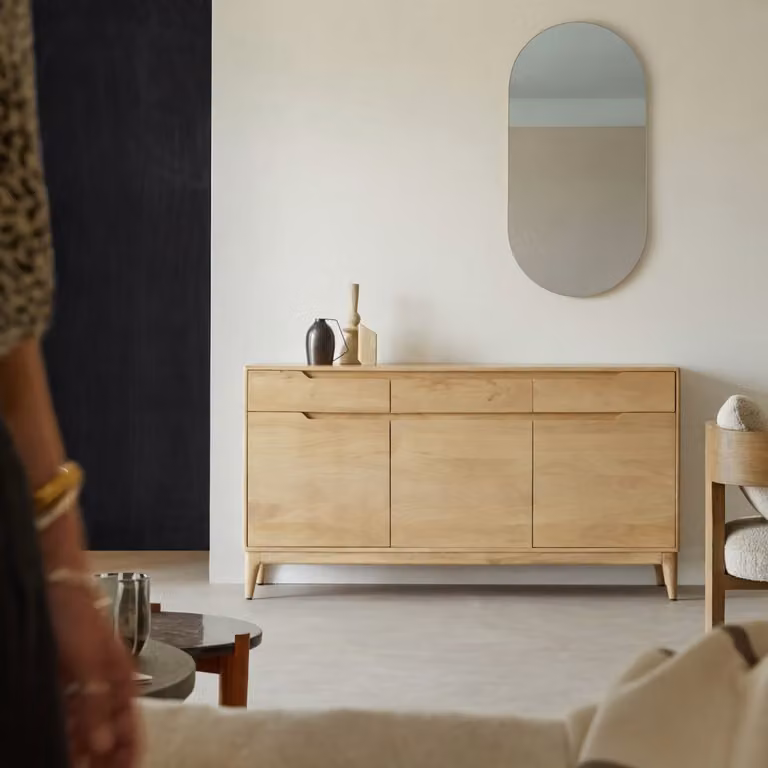 Tikamoon Gabrielle Buffetkast van massief mangohout - Naturel - 150 cm