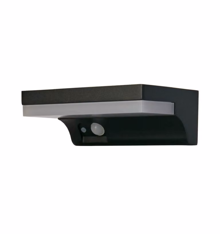 Searchlight Design Solar LED Wandlamp zwart B: 16 cm, D: 12 cm, H: 12 cm