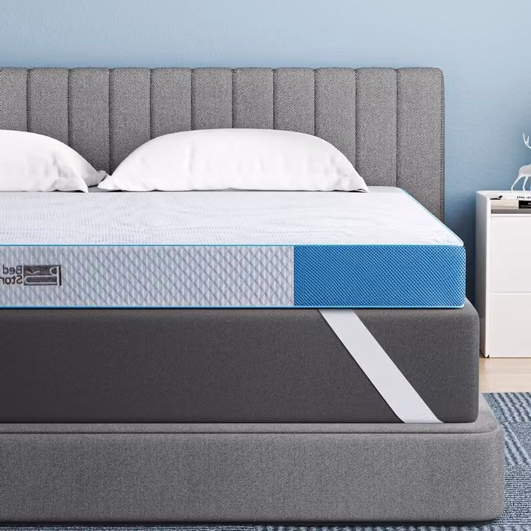 Geltopper Matrasoplegger voor Ergonomische Ondersteuning en Verbeterd Slaapcomfort - Blauw - 120 x 200 cm