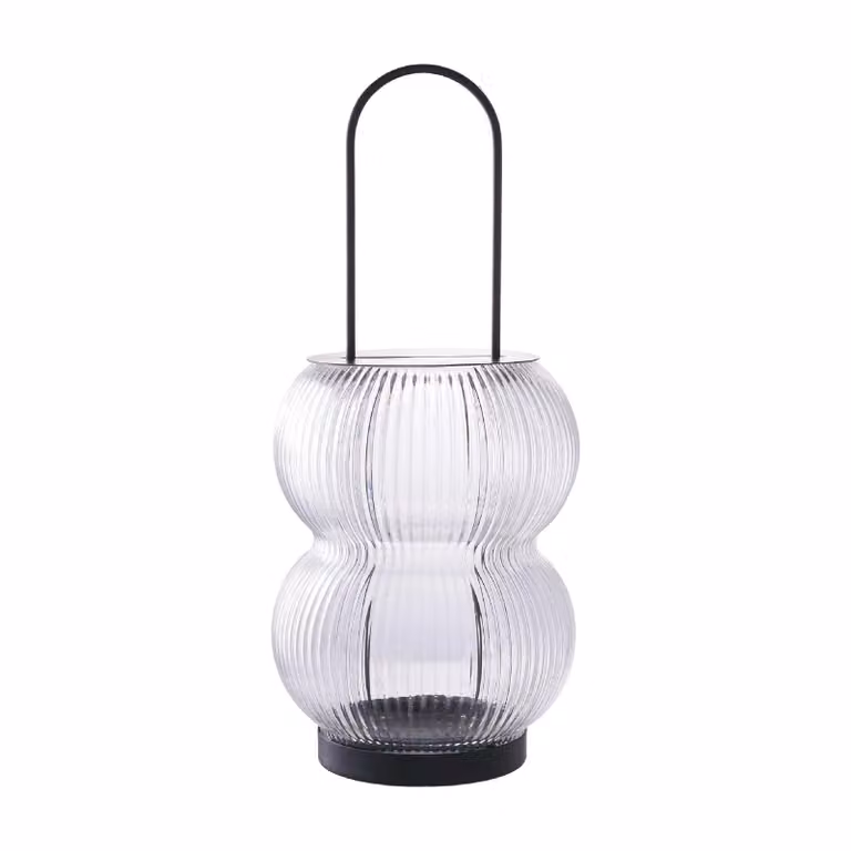Nest of Nora Lantaarn - Zwart - Glas en metaal