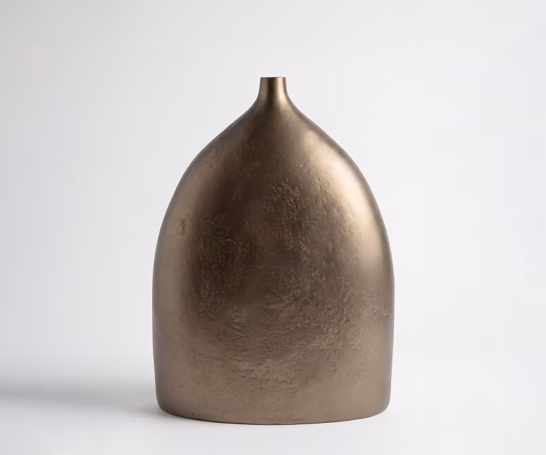 Delife Vaas Ogiva Aluminium Aurum Satin B: 18 cm, H: 51 cm