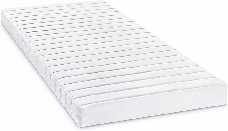 Wit Rolmatras van comfortschuim voor volwassenen, Hardheid 3, B/D/H: 200 x 140 x 13 cm