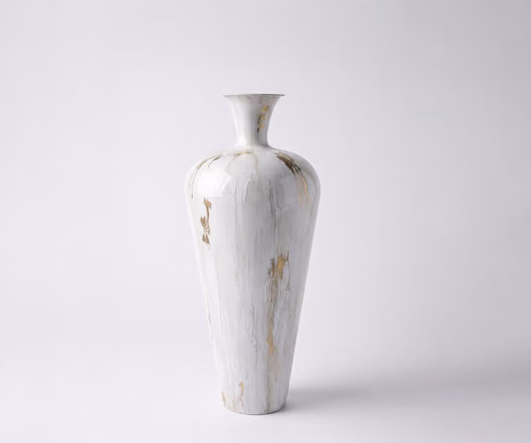 DELIFE Vaas Marvella Handgemaakt Metaal Kintsugi B: 27 cm, D: 27 cm, H: 64 cm