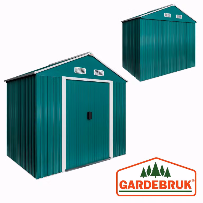 Gardebruk Tuinhuis in groen metaal, B/D/H: 200 x 125 x 180 cm