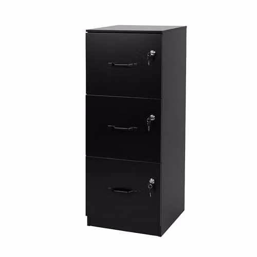 Relaxdays Archiefkast met hangmappen en afsluitbare lades, zwart, H x B x D: 103 x 40 x 40 cm