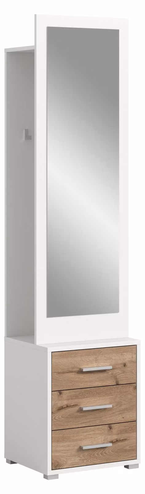 home24 Compacte halmeubelset Moosic, wit/bruin, B/D/H: 45 x 38 x 190 cm