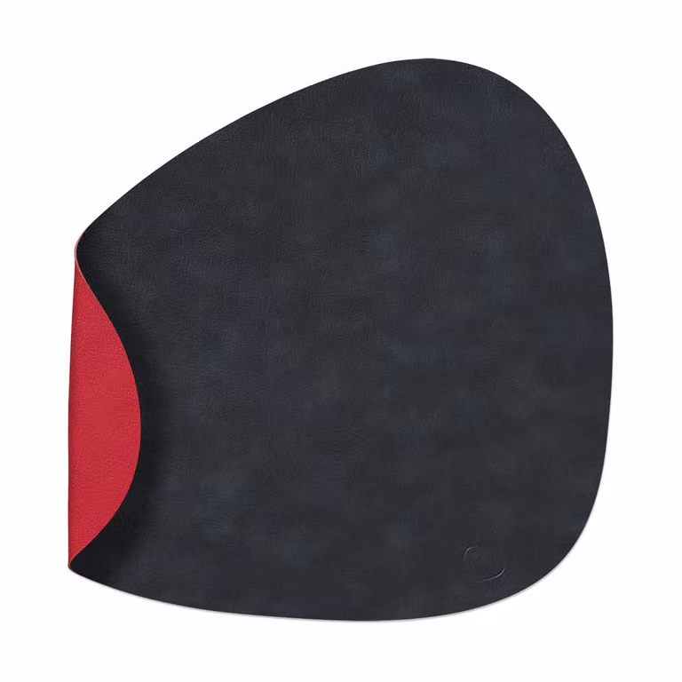 LIND DNA Cloud placemat keerbaar curve L 1 stuks Black-red