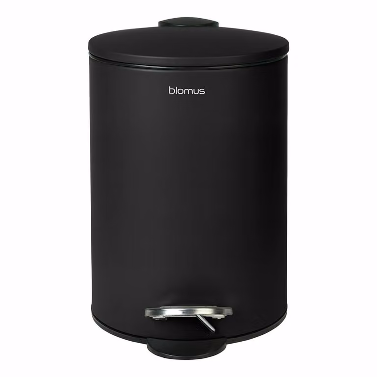 Blomus Tubo Afvalbak met pedaal, zwart, 3 liter, diameter: 17 cm