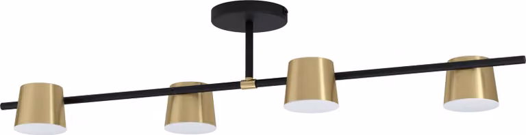 Eglo Altamira plafondlamp 4-lichts zwart en goud/messing
