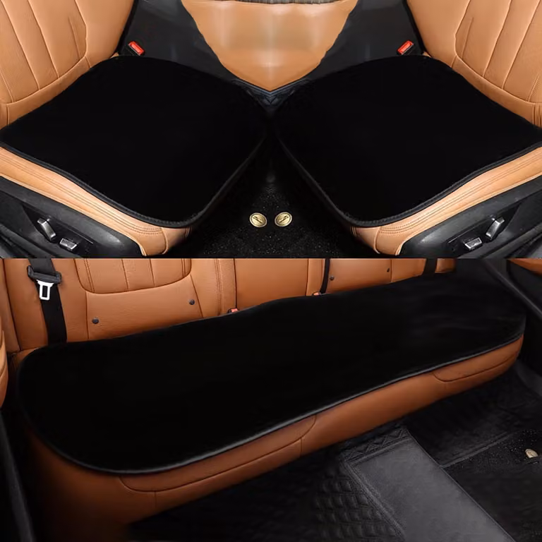 Set van 3 zwarte autostoelkussens met antislipbodem voor extra comfort