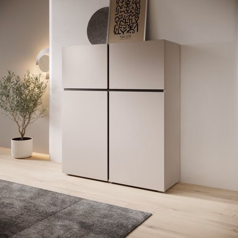 Meubella Cainan Modern Dressoir - Beige - B: 119 cm, D: 40 cm, H: 139 cm