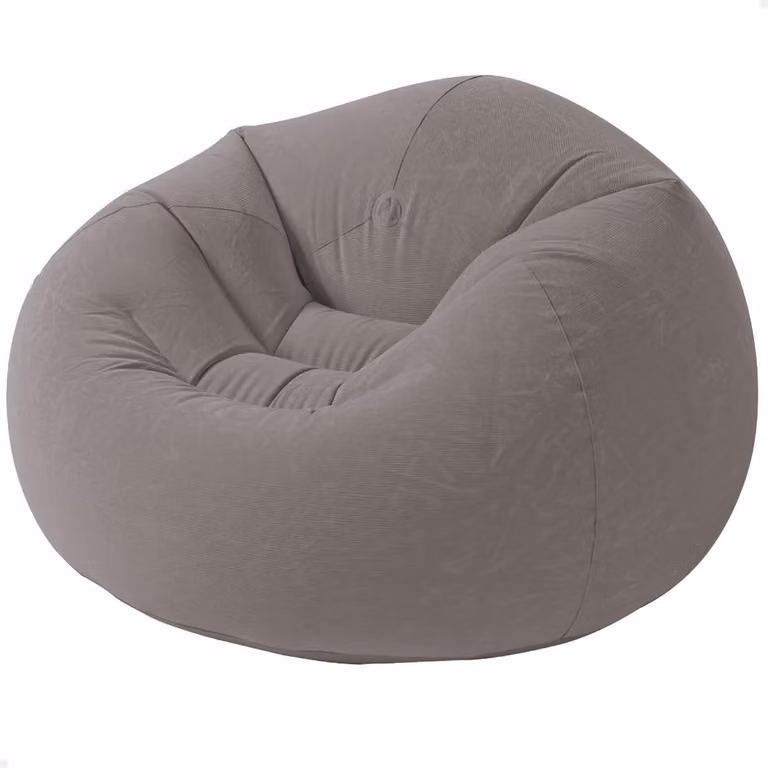 Opblaasbare Beanless Bag Chair - Grijs - B/D/H: 1,14 x 1,14 x 0,71 m