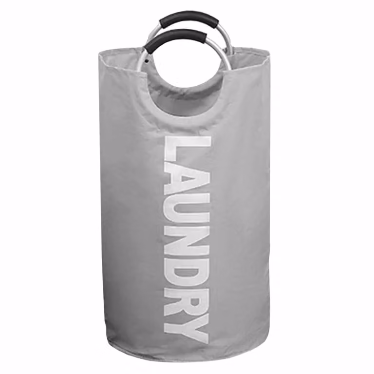 QUVIO Wasmand met handvaten - 82 L - Lichtgrijs