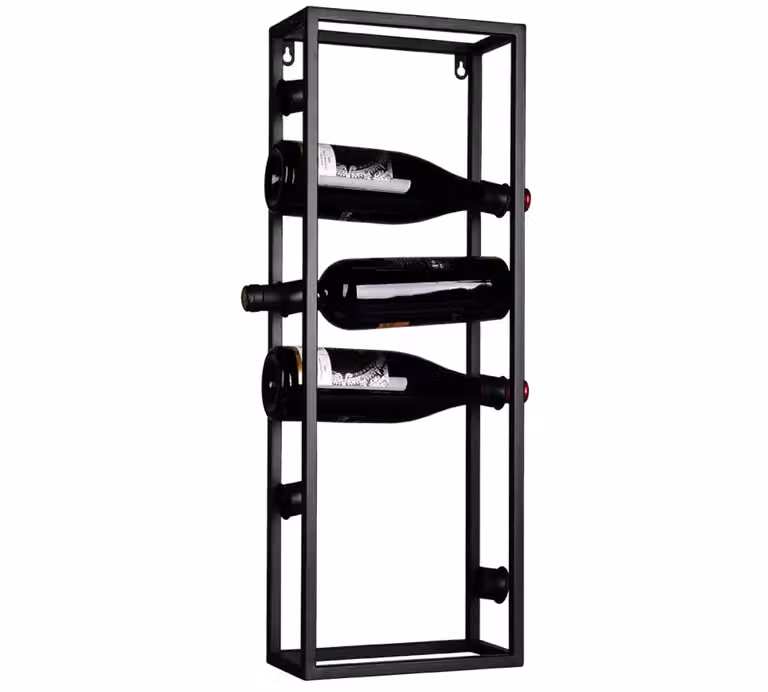 Mirrors and more Wijnrek Anna Wandrek voor 6 flessen, Zwart, Hoogte: 70 cm