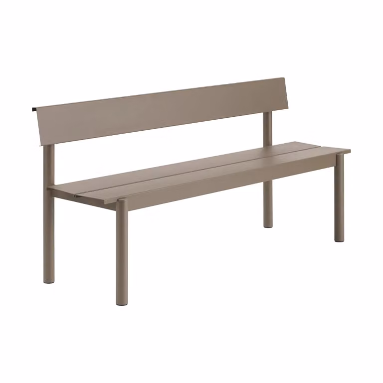 Muuto Linear Steel bank voor volwassenen in Taupe, 170 x 34 cm
