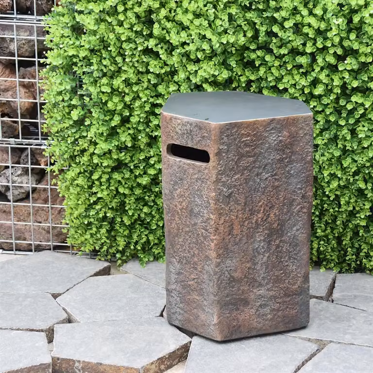 AGABA Elementi afdekking voor gasflessen, basaltsteen uitstraling, bruin, B: 38 cm, D: 47 cm, H: 62 cm