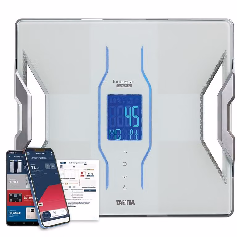 Tanita RD-953 Premium lichaamsanalyseweegschaal met duale frequentie BIA-technologie voor nauwkeurige bepaling van de lichaamsamenstelling