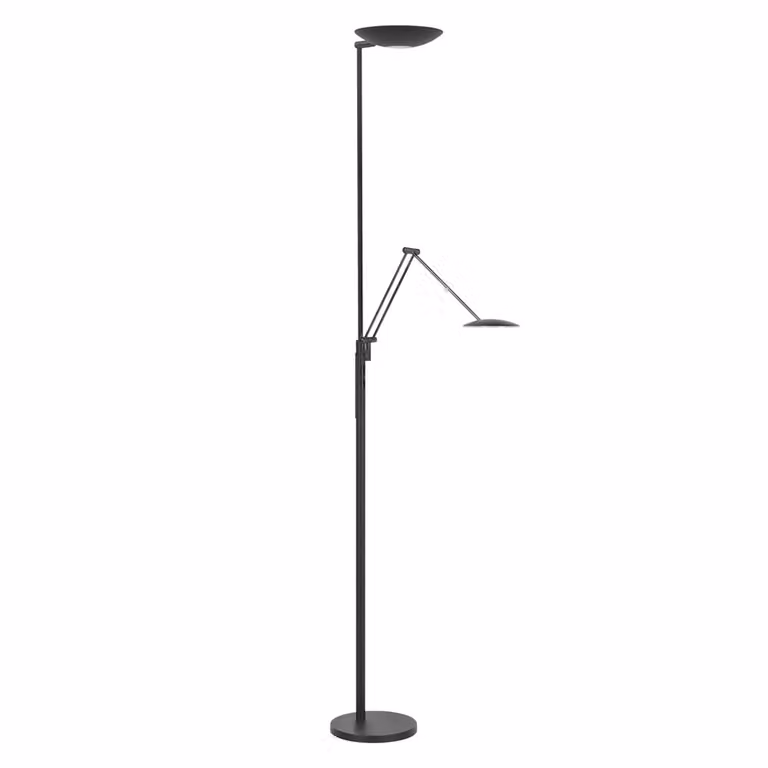 Highlight Klassieke Geneva leeslamp zwart metalen vloerlamp Ø 23cm