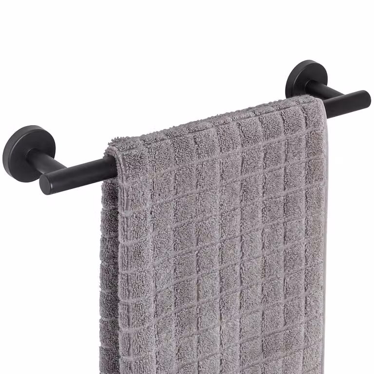 home24 Badhanddoekstang Uno Bosio III roestvrij edelstaal zwart B: 40 cm, H: 7 cm, D: 6 cm